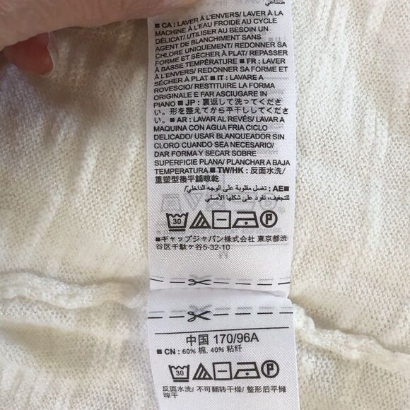 GAP Women’s Open Front Cardigan Snowflake Milk Split Hem Tag Size Medium - Picture 14 of 16